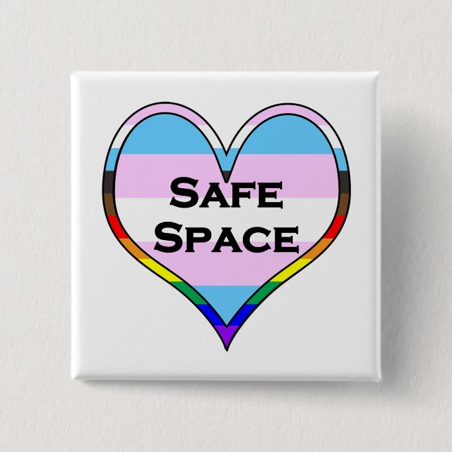 Trans Safe Space Heart Button (Vorderseite)