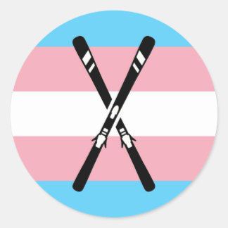 Trans Skis Runder Aufkleber