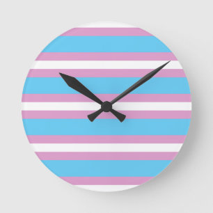 Trans-Stolz-Flagge Runde Wanduhr