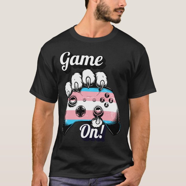 Trans Stolz Game On Tiger Pfoten Controller Shirt  (Vorderseite)
