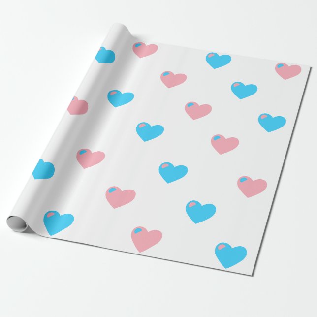 Trans Stolz Große Herzen Geschenkpapier (Ungerollt)