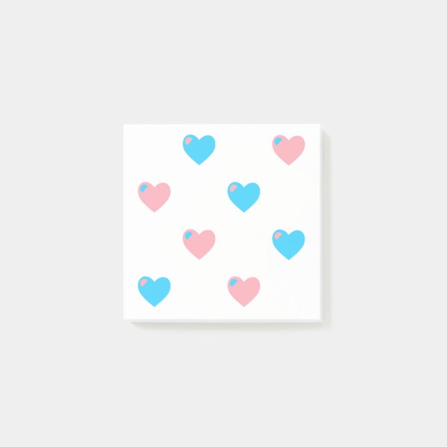 Trans Stolz Herzen Post-it Notizen (Vorderseite)