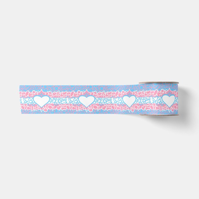 Trans Stolz Squiggle Satinband (Vorderseite)