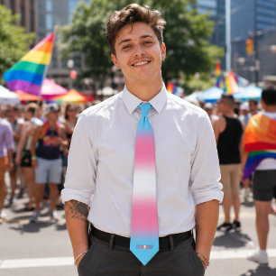 Trans-Stolz Transgender Flagge Farben Typografie Krawatte