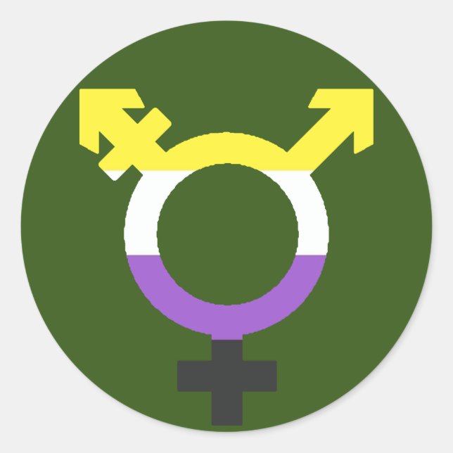 Trans-Symbol für nichtbinäre Flag Runder Aufkleber (Vorderseite)