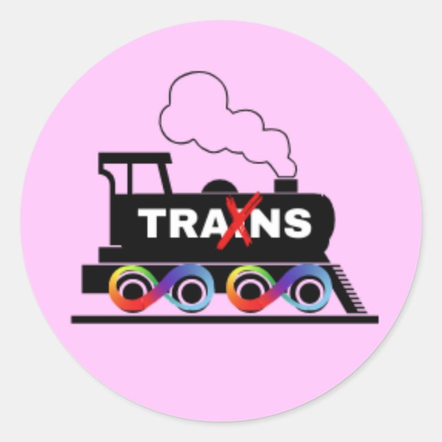 Trans Train Runder Aufkleber (Vorderseite)