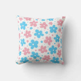 Trans Transgender Pride Flag Blume Doodle Pastel Kissen