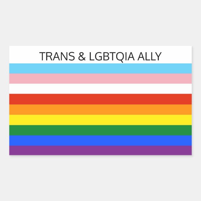 TRANS UND LGBTQIA RECHTECKIGER AUFKLEBER (Vorderseite)