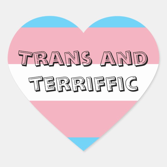 Trans- und Terriffic-Aufkleber Herz-Aufkleber (Vorderseite)