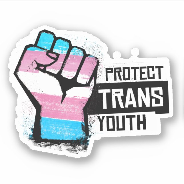 Trans Youth schützen - Stolz zuerst Aufkleber (Vorderseite)