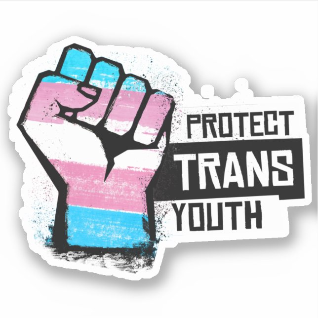 Trans Youth schützen - Stolz zuerst Aufkleber (Vorderseite)