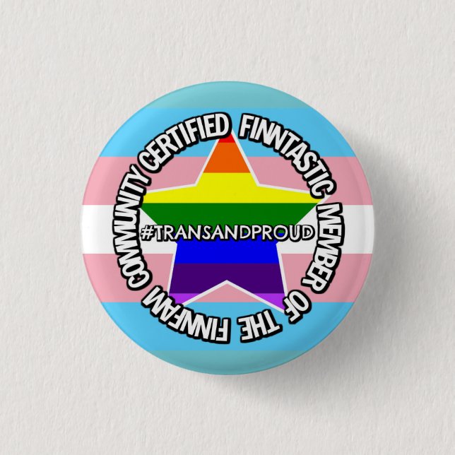 (Trans) zertifiziertes finnFam-Abzeichen Button (Vorderseite)