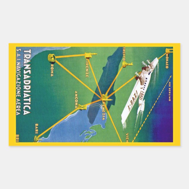 Transadriatica Navigazione Aerea Rechteckiger Aufkleber (Vorderseite)