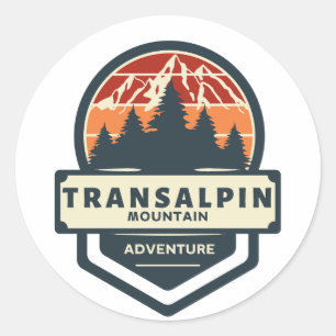 Transalpina Berggipfel Klettern und Wandern Runder Aufkleber