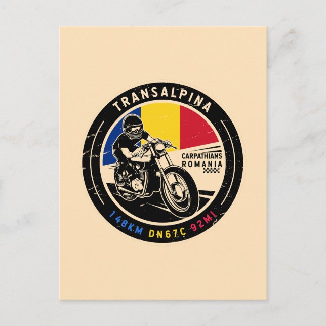 Transalpina Rumänien Motorrad Postkarte (Vorderseite)