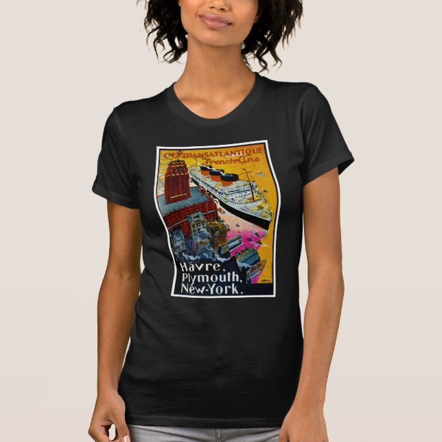 Transatlantische französische Linie T-Shirt (Vorderseite)