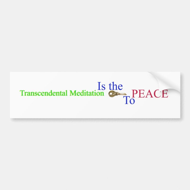 Transcendental Meditation es der Schlüssel-FRIEDEN Autoaufkleber (Vorne)