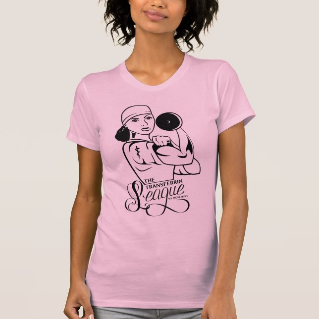 Transferrin-Liga-T-Shirt-gelocktes Haar T-Shirt (Vorderseite)