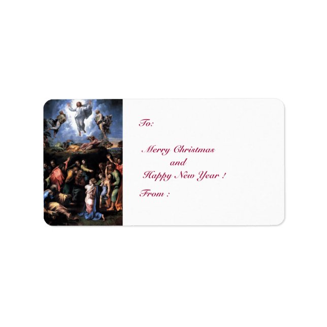 TRANSFIGURATION VON JESUS, weiß Adressaufkleber (Vorne)