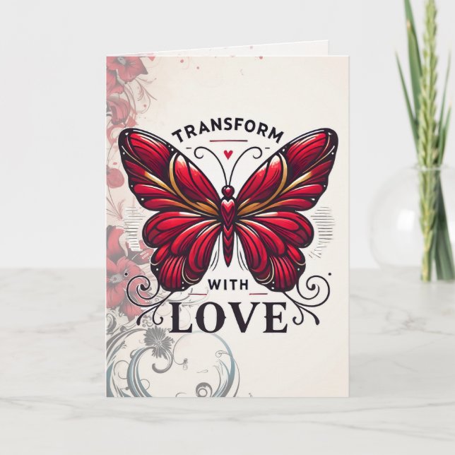 Transform with Love Greeting Card – Elegant Butter Karte (Vorderseite)