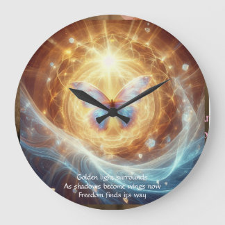 Transformation sacrée - Horloge papillon lumineux