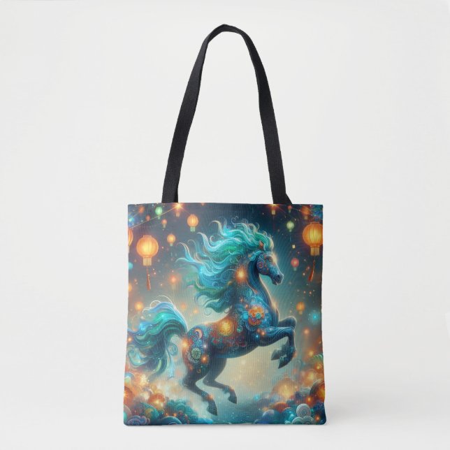 Transformative Teal Horse Tasche (Vorderseite)
