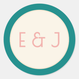 Transformative Teal Modern  Contemporary Wedding Runder Aufkleber