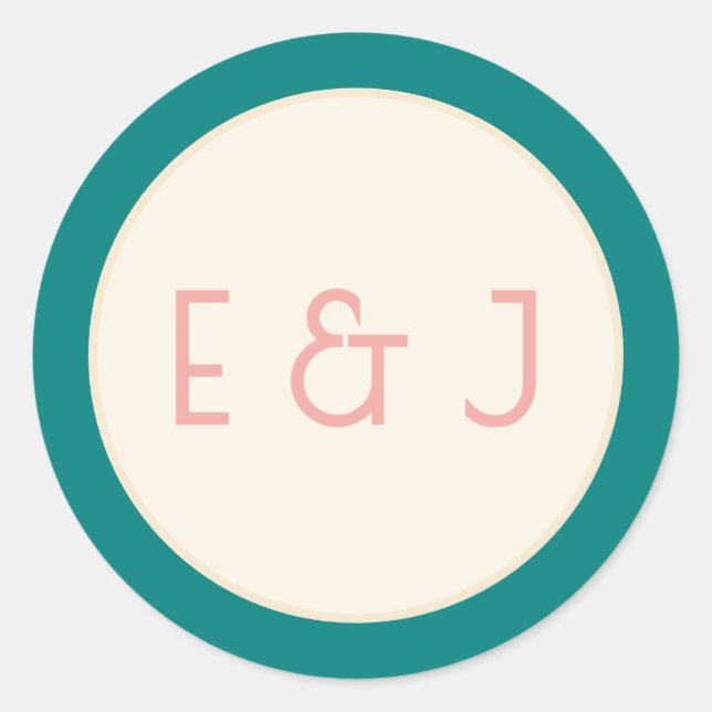 Transformative Teal Modern  Contemporary Wedding Runder Aufkleber (Vorderseite)