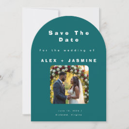 Transformative Teal Modern Save The Date Einladung