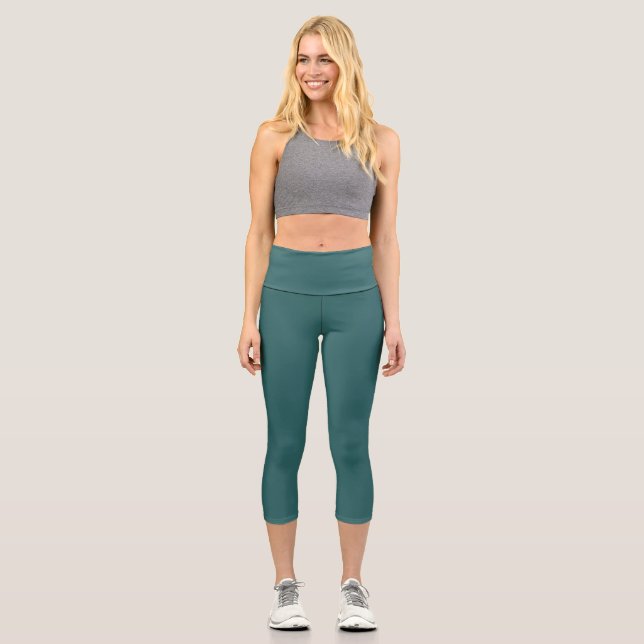 Transformatives Türkis Capri Leggings (Vorderseite)