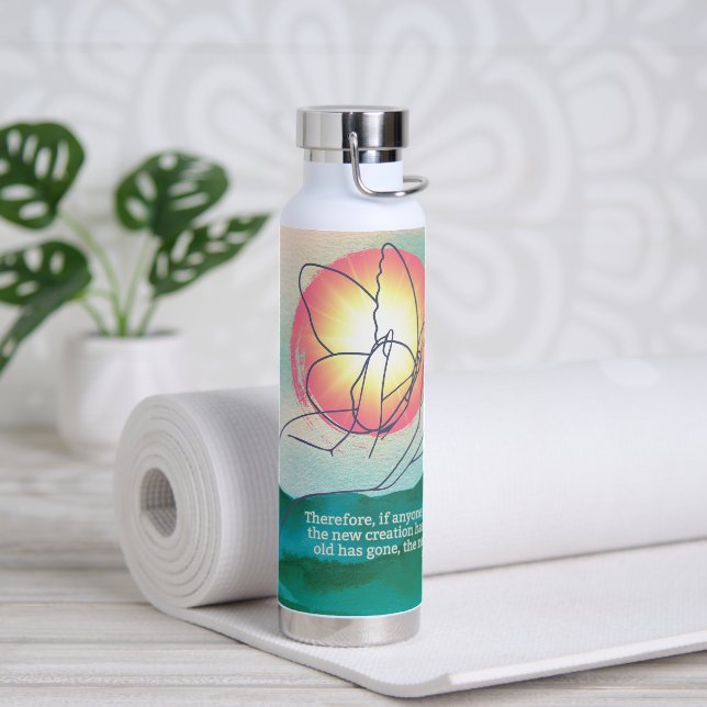 Transformiert von Grace The New Creation Christlic Trinkflasche (Yoga)