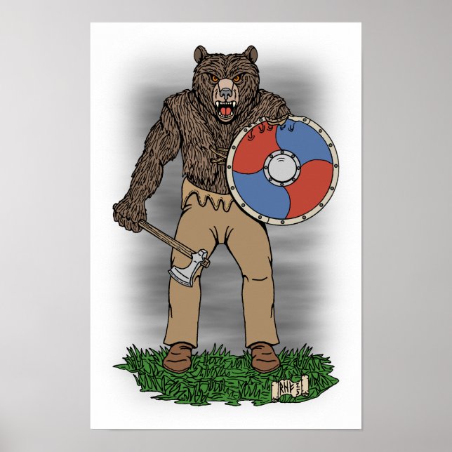 Transformierte Viking Berserker oder Werebear Poster (Vorne)