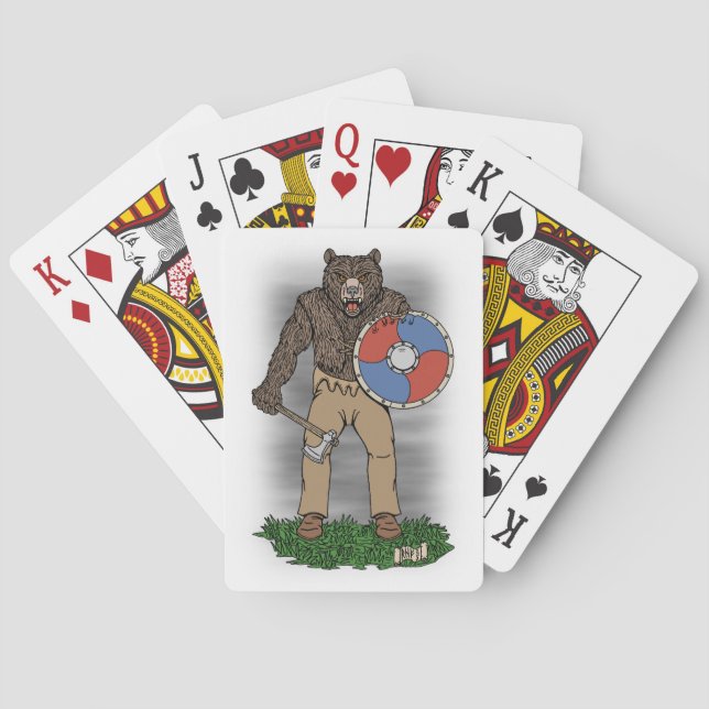 Transformierte Viking Berserker oder Werebear Spielkarten (Rückseite)