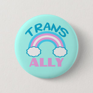 Transgender alliiert Aquamarin Button