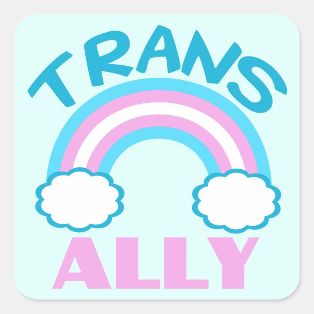 Transgender Ally Quadratischer Aufkleber (Vorderseite)