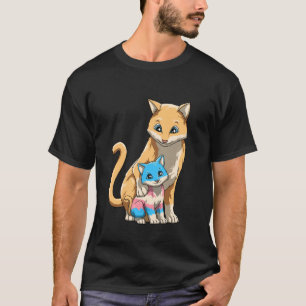 Transgender Babykatze Beschützende Mama Katze Stol T-Shirt
