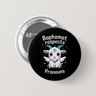 Transgender Baphomet respektiert Pronomen Trans Pr Button