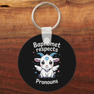 Transgender Baphomet respektiert Pronouns Trans Pr Schlüsselanhänger