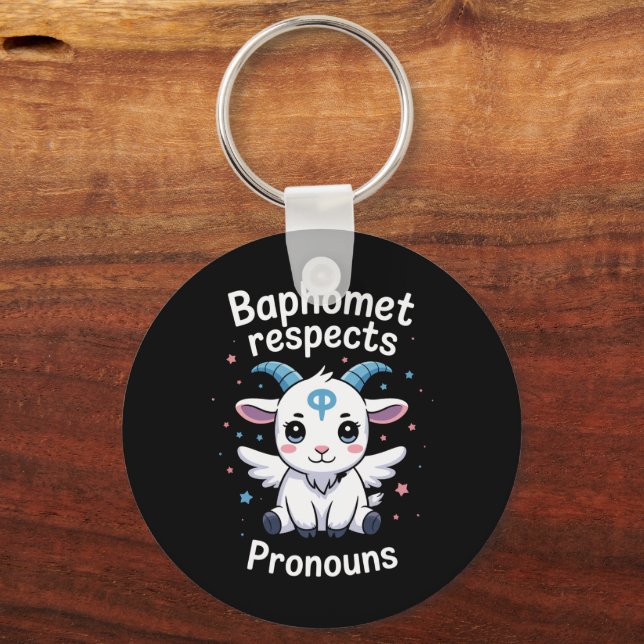 Transgender Baphomet respektiert Pronouns Trans Pr Schlüsselanhänger (Vorderseite)