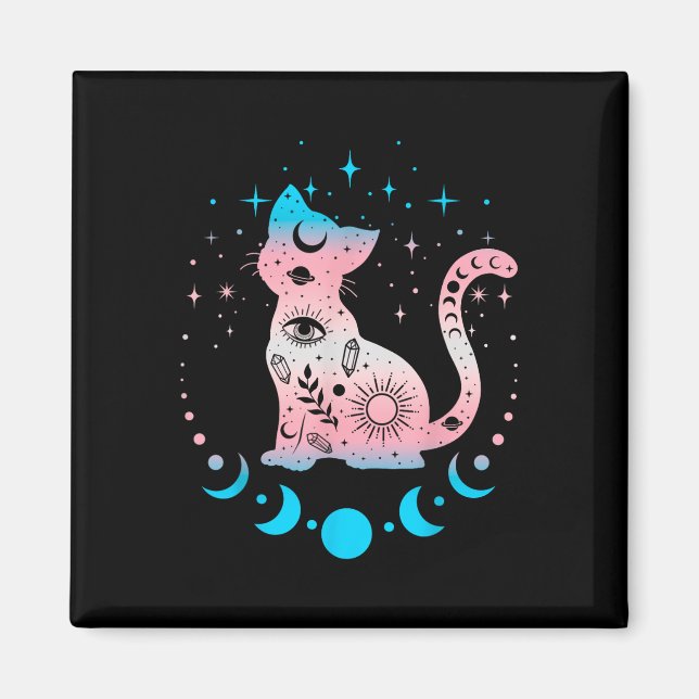 Transgender Cat Astrologie Celestial Lgbt Pride Tr Magnet (Vorne)
