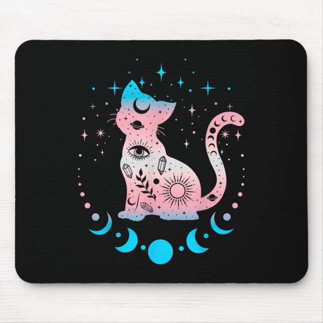 Transgender Cat Astrologie Celestial Lgbt Pride Tr Mousepad (Vorne)