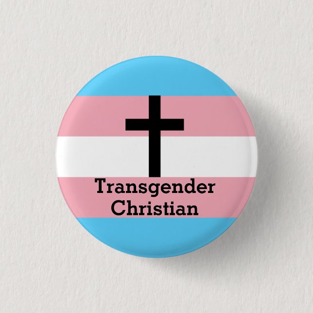 Transgender-christlicher Stolz-Knopf Button (Vorderseite)