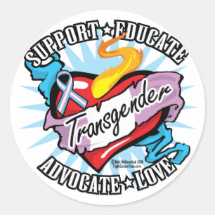 Transgender Classic Heart Runder Aufkleber