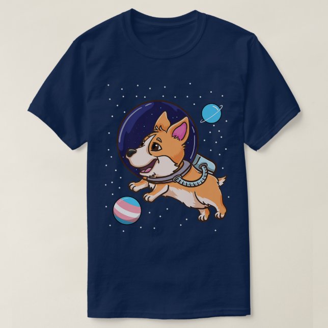 Transgender Corgi im Trans Pride1333 T-Shirt (Design vorne)