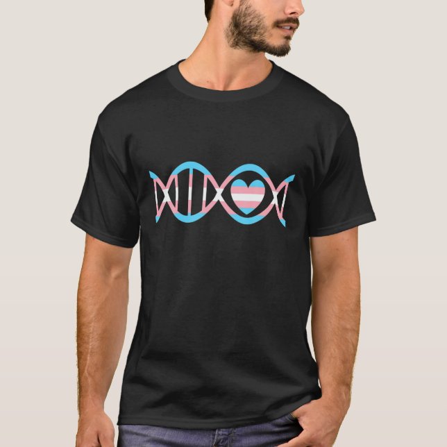 Transgender DNA Transexual Genetic LGBT Trans Prid T-Shirt (Vorderseite)
