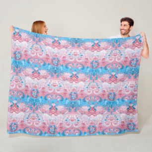 Transgender Dragon Damask - Farbe des Trans-Strich Fleecedecke