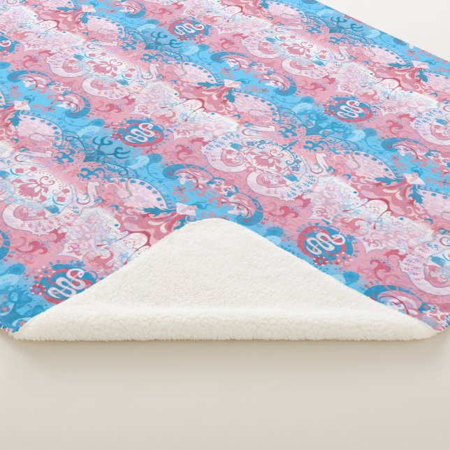 Transgender Dragon Damask - Farbe des Trans-Strich Sherpadecke (3/4)
