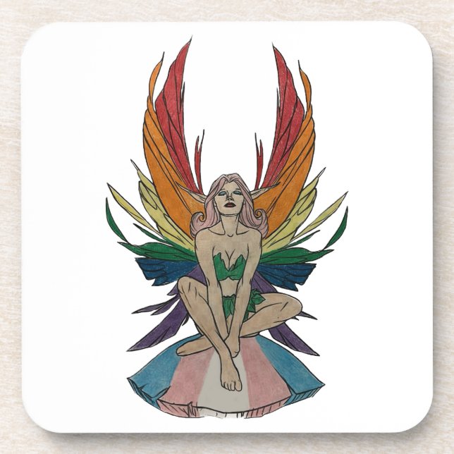 Transgender Fee Getränkeuntersetzer (Vorderseite)