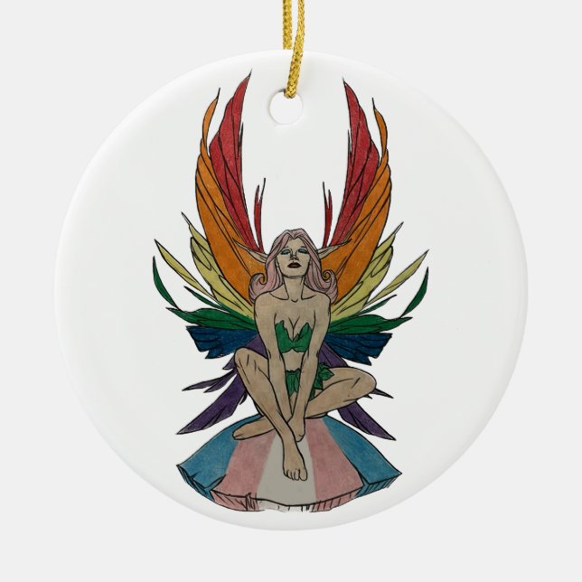 Transgender Fee Keramik Ornament (Vorne)