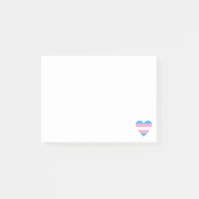 Transgender-Flag-Herz Post-it Klebezettel (Vorderseite)